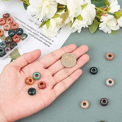 Natural Indian Agate European Beads G-NB0001-33B-1