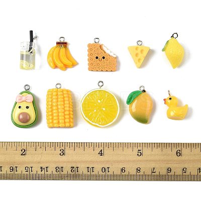 10Pcs 10 Styles Glass & Resin Bottle Pendants CRES-FS0001-26-1