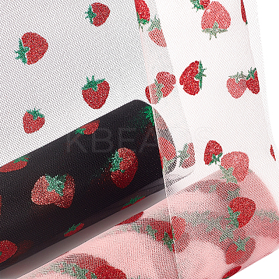 2 Rolls 2 Colors Shiny Strawberry Glitter Polyester Tulle Rolls DIY-BC0002-80-1