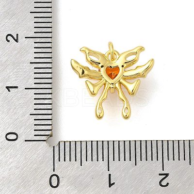 Rack Plating Brass Micro Pave Cubic Zirconia Pendants KK-S396-52G-1