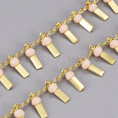 3.28 Feet Handmade Glass Beaded Chains X-CHC-I029-09D-1