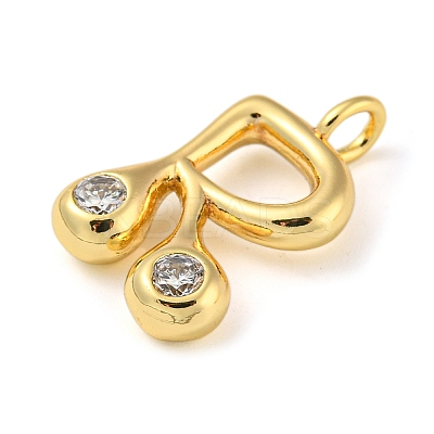 Rack Plating Brass Micro Pave Cubic Zirconia Pendants KK-A200-24G-R-1