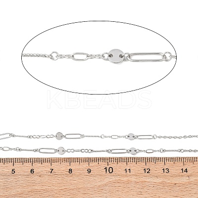 304 Stainless Steel Oval with Flat Round Link Chains CHS-H117-05P-1