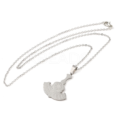 Non-Tarnish 201 Stainless Steel Pendant Necklaces NJEW-G118-04P-1