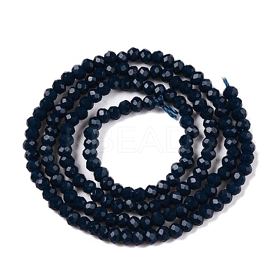 Opaque Solid Color Glass Beads Strands EGLA-T021-02B-1