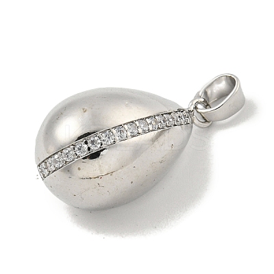 Rack Plating Brass Micro Pave Clear Cubic Zirconia Pendants KK-E114-02P-02-1