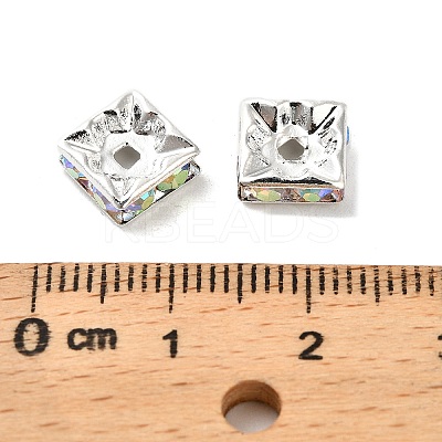 Brass Rhinestone Spacer Beads KK-I362-01B-02S-1