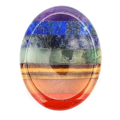 Chakra Style Assembled Natural Amethyst & Lapis Lazuli & Sodalite & Green Aventurine & Tiger Eye & Topaz Jade & Red Jasper Massage Stone LS-MATO-PW0001-006-1