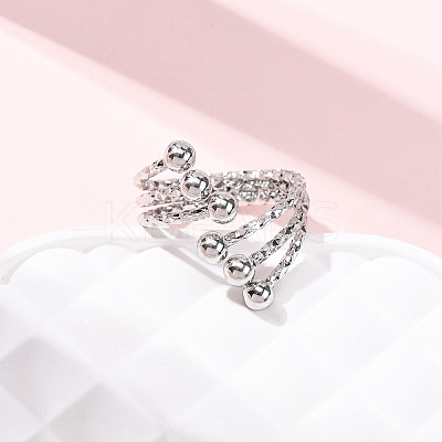 304 Stainless Steel Cuff Rings for Women RJEW-B136-02P-1