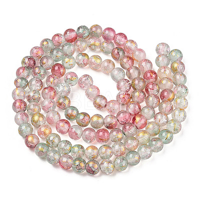 Baking Paint Crackle Glass Bead Strands DGLA-R053-05K-1