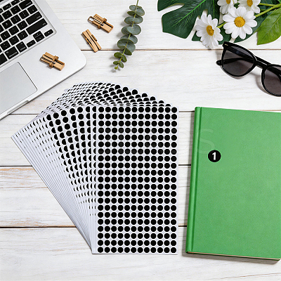 240Pcs Flat Round PVC Handwritten Blank Stickers DIY-WH50053-11C-1