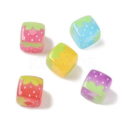 Printed Acrylic European Beads AC-CBA4EF4-06-1