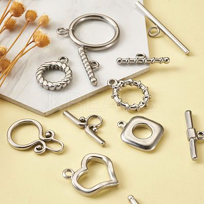 304 Stainless Steel Toggle Clasps STAS-FW0001-05P-1