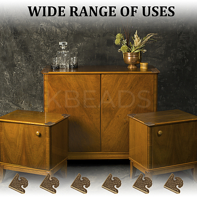8Pcs Triangle Brass Corner Protectors FIND-DR0001-53-1