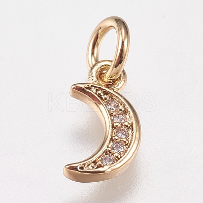 Brass Micro Pave Cubic Zirconia Charms ZIRC-E147-59G-1