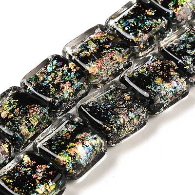 Handmade Dichroic Foil Glass Beads Strands DICH-U001-07H-1