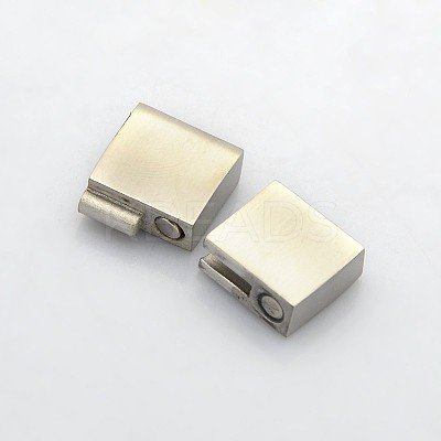 Tarnish Resistant Cuboid 304 Stainless Steel Bayonet Clasps STAS-N042-03A-1