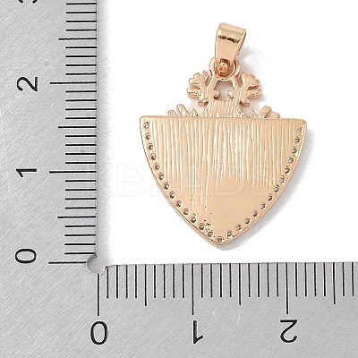 Brass Micro Pave Clear Cubic Zirconia Pendants KK-P273-04KCG-1