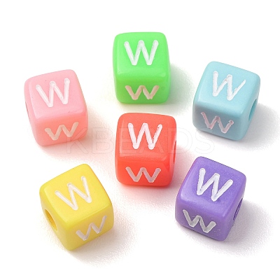 Opaque Acrylic European Beads AC-CBA7A73-01W-1