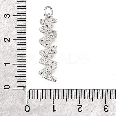 Mother's Day Brass Micro Pave Cubic Zirconia Pendants KK-V007-26P-1