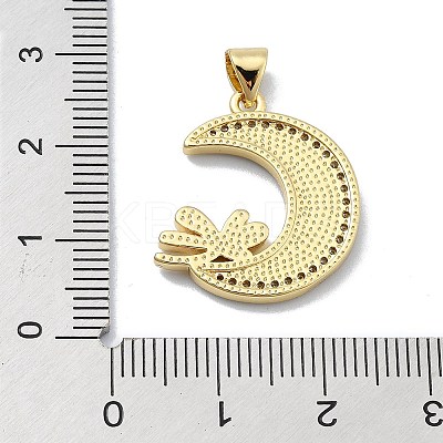 Brass Micro Pave Clear Cubic Zirconia Pendants KK-A221-18G-G-1