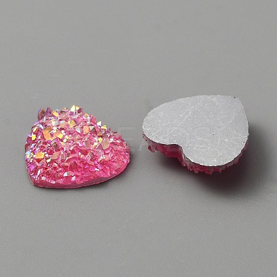 Druzy Resin Cabochons RESI-WH0026-84-1