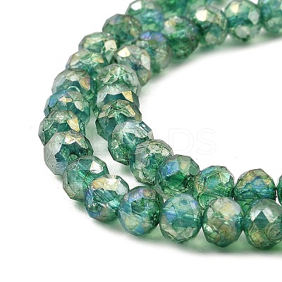 Spray Painted Imitation Jade Glass Beads Strands GLAA-P058-01B-05-1