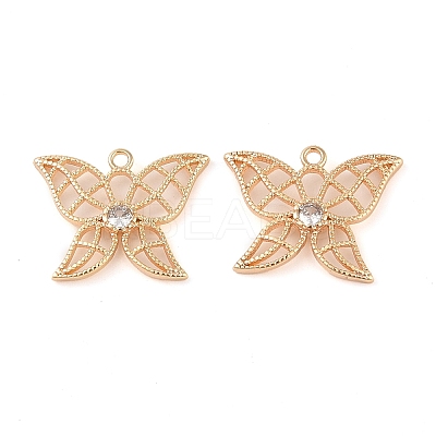 Brass Micro Pave Clear Cubic Zirconia Pendants KK-Q816-17G-1