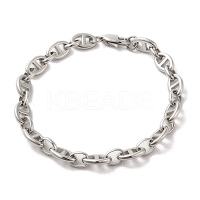 Non-Tarnish 304 Stainless Steel Oval Link Chain Bracelets BJEW-D030-11A-P-1