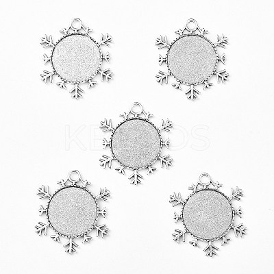 Christmas Ornaments Alloy Snowflake Pendant Cabochon Settings LS-TIBEP-O006-29AS-1