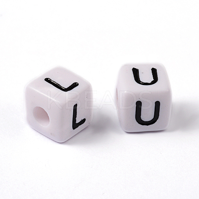 Acrylic Horizontal Hole Letter Beads PL37C9447-1