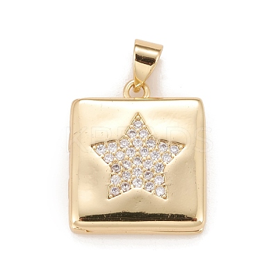 Brass Micro Pave Cubic Zirconia Locket Pendants KK-A161-36A-G-1