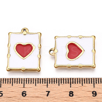 PVD Vacuum Plating 201 Stainless Steel Enamel Pendants STAS-J401-VC1034-1
