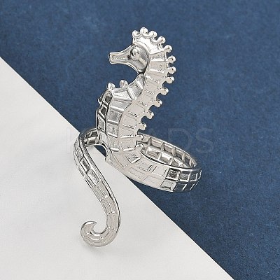 304 Stainless Steel Open Cuff Rings for Women RJEW-A079-03A-P-1
