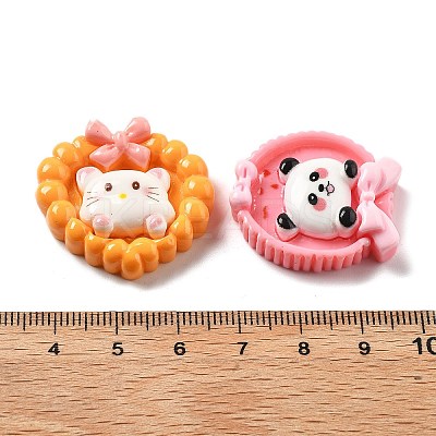Mini Cute Cartoon Animal Series ResinResin Cabochons CRES-I037-02-1