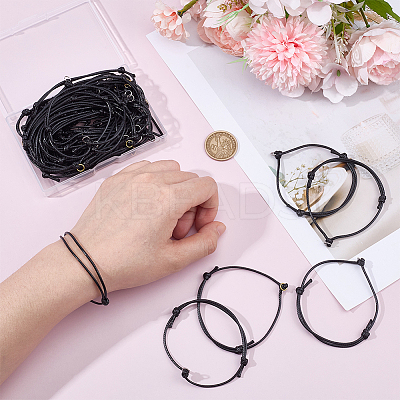 48Pcs 2 Colors Eco-Friendly Korean Waxed Polyester Cord Adjustable Bracelet Making AJEW-MA00002-1