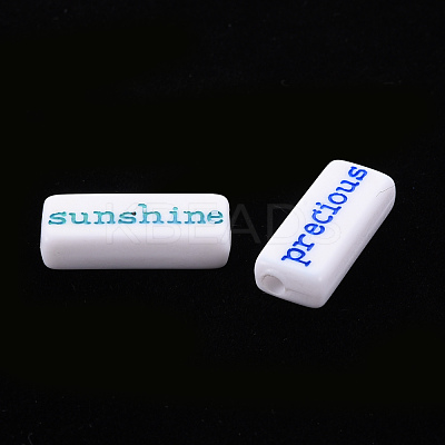 Opaque White Acrylic Beads MACR-Q242-003-1