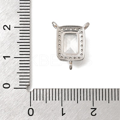 Brass Pave Clear Cubic Zirconia Rectangle Chandelier Component Links KK-C255-08P-1