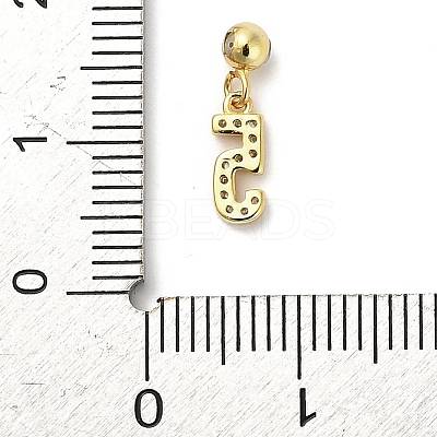 925 Sterling Silver Micro Pave Clear Cubic Zirconia European Dangle Charms STER-A045-01G-5-1