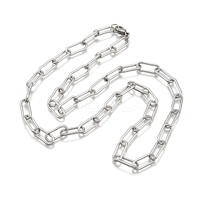 Non-Tarnish 304 Stainless Steel Paperclip Chains X-STAS-I146-02P-1