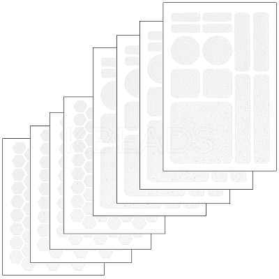 8Pcs 2 Styles PEVA Rubber Anti-Slip Hexagonal Phone Grip Tape Stickers for Phones AJEW-SP0002-64C-01-1