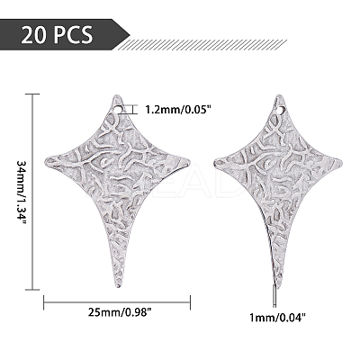 304 Stainless Steel Pendants STAS-UN0016-90P-1