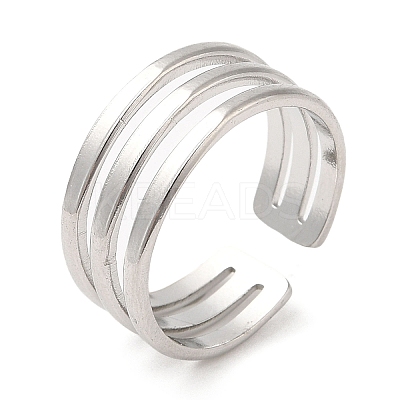 Non-Tarnish 304 Stainless Steel Open Cuff Rings RJEW-K245-84P-1