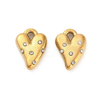304 Stainless Steel Rhinestone Pendant STAS-U047-20G-1