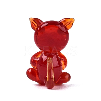 Handmade Lampwork Cat Figurine Display Decorations LAMP-N034-26E-1