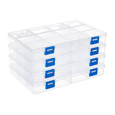 Wholesale 12 Compartments Rectangle Plastic Bead Storage