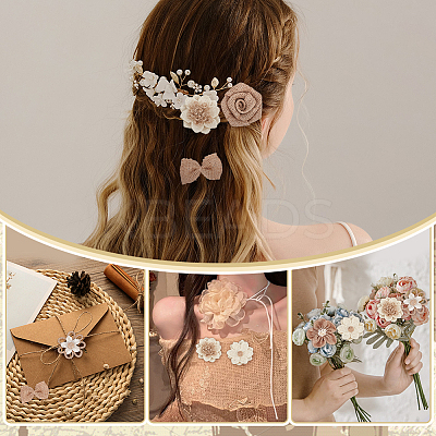 36Pcs 12 Styles Handmade Linen Ornament Accessories PATC-ME0001-12-1