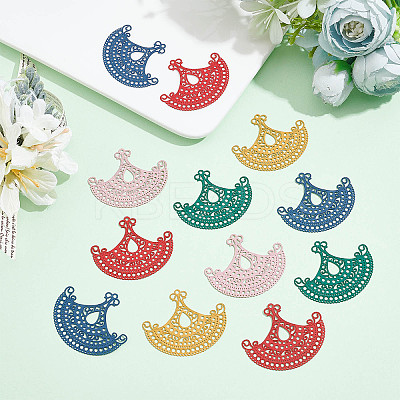30Pcs 5 Colors 201 Stainless Steel Filigree Joiners Links STAS-DC0008-48-1