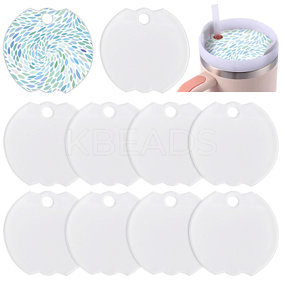 10Pcs Acrylic Heat Transfer Blanks Lid Decorations DIY-BC0013-71A-1