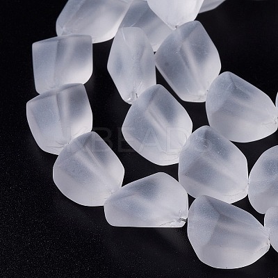 Transparent Frosted Glass Beads Strands FGLA-S001-02F-1